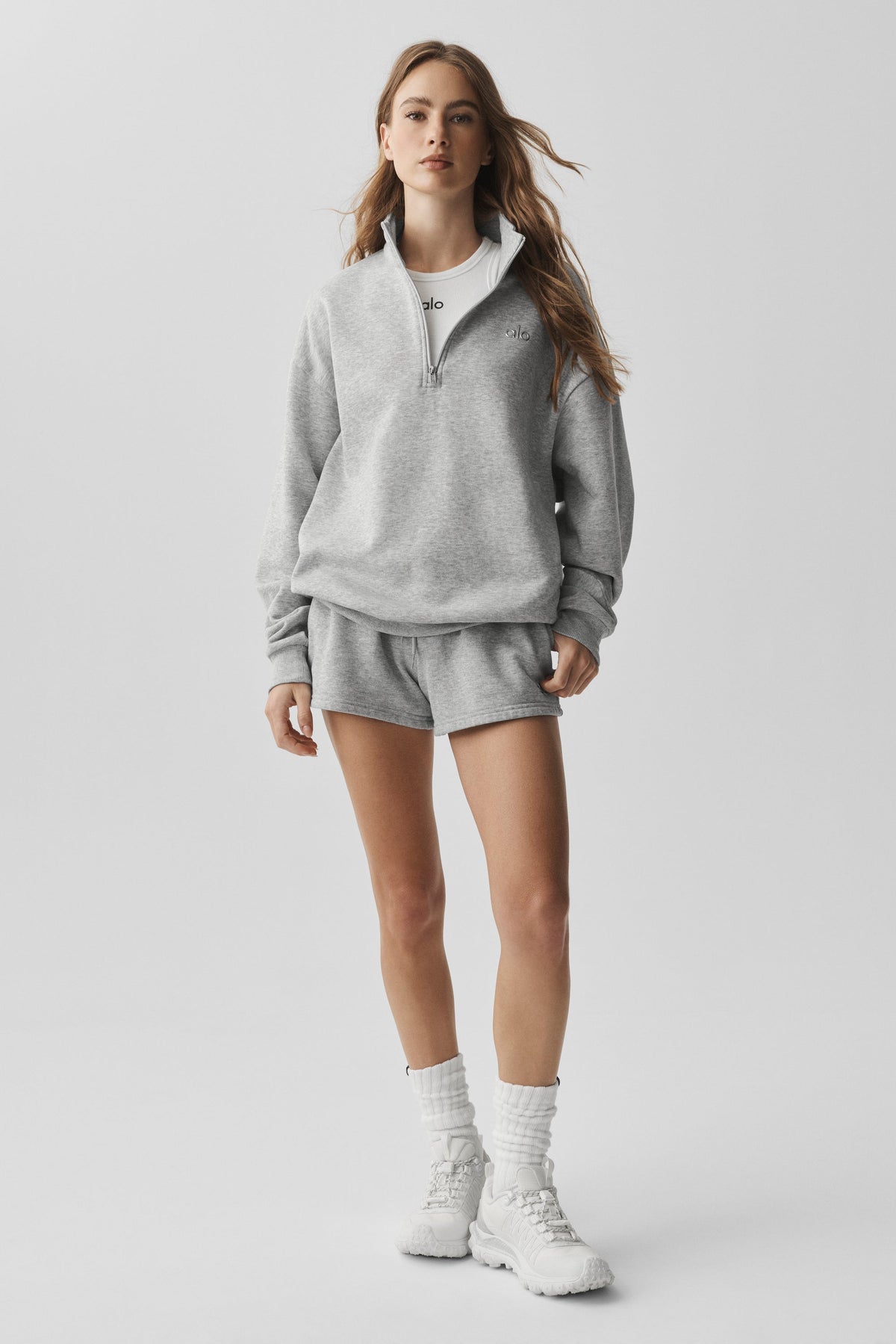 Alo Accolade 1/4 Zip Pullover - Athletic Heather Grey — image 4