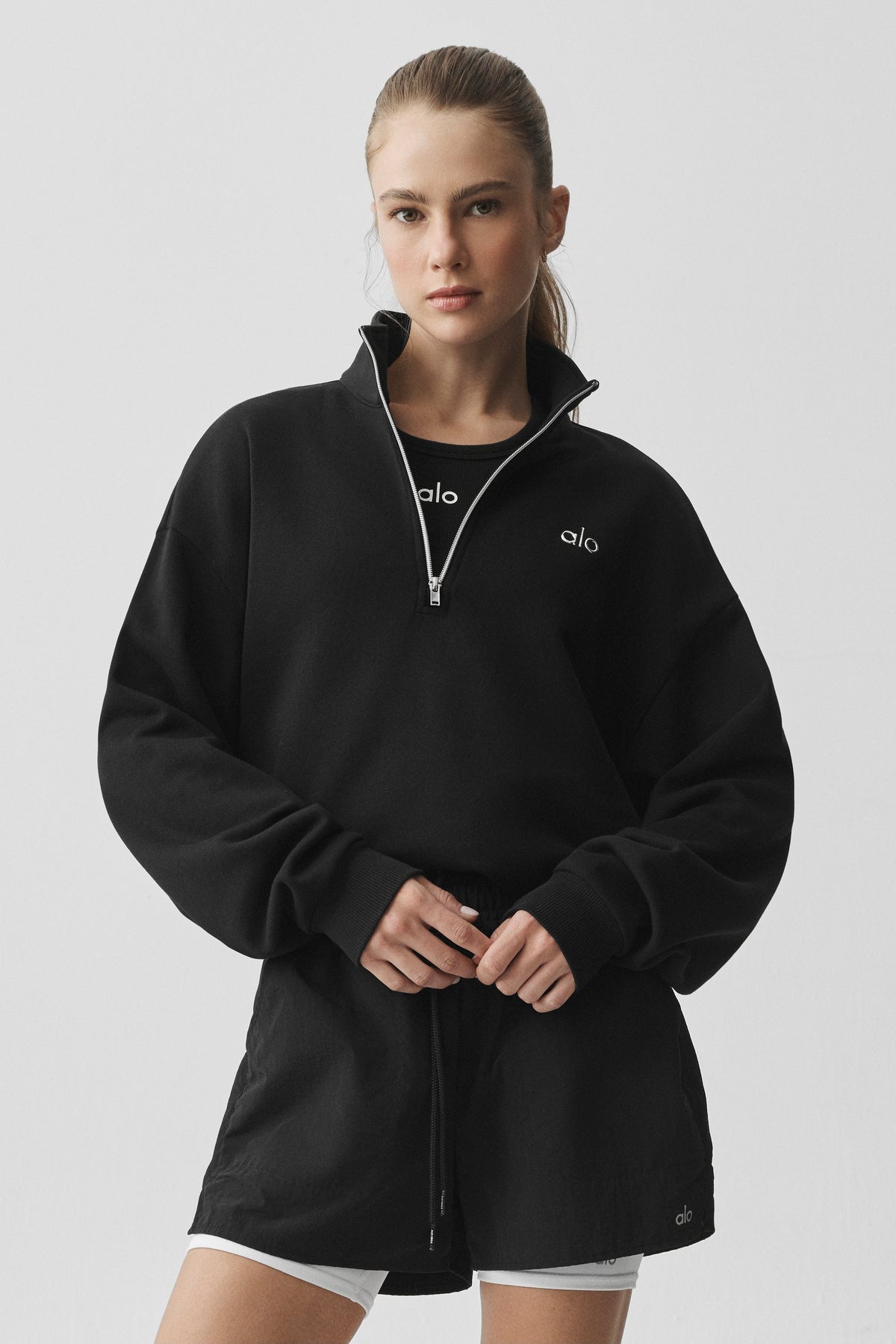 Alo Accolade 1/4 Zip Pullover - Black — image 3