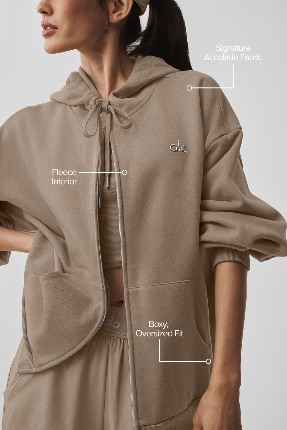 Accolade Full Zip Hoodie - Gravel — image 2